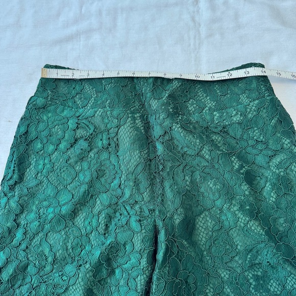 NEW Soft Surroundings Small Green Lace Wide Leg Full Length Pants Festive - Picture 4 of 9